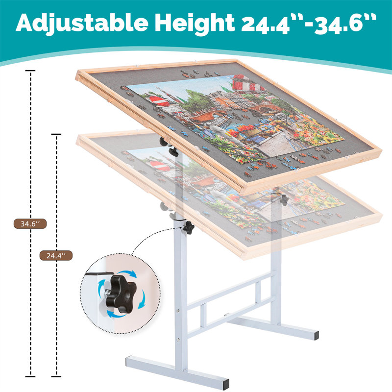 Fanwer Jigsaw Puzzle Tables with Metal Legs and Tilting Board 1500/1000